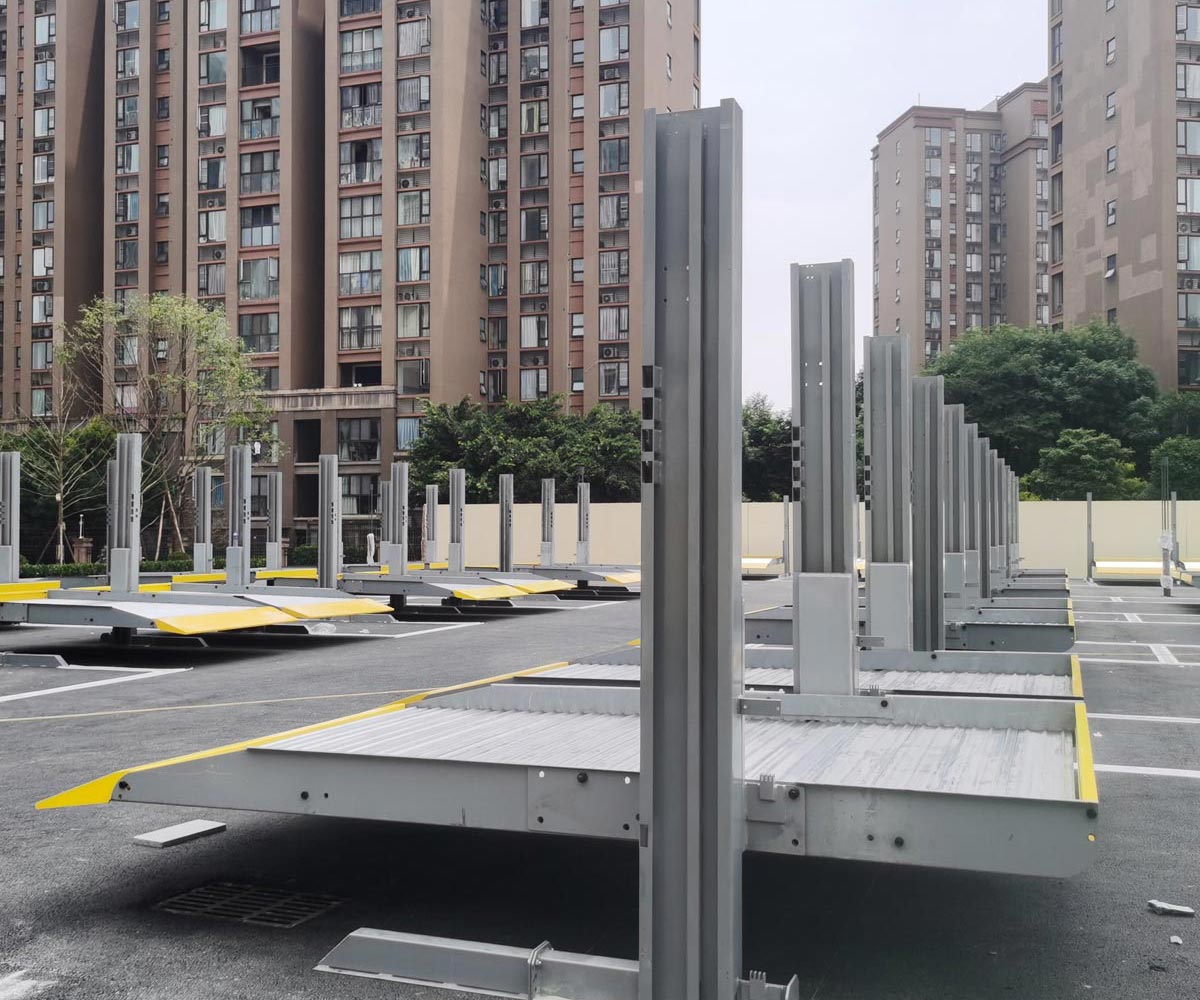 石渠两柱简易升降停车立体车库回收