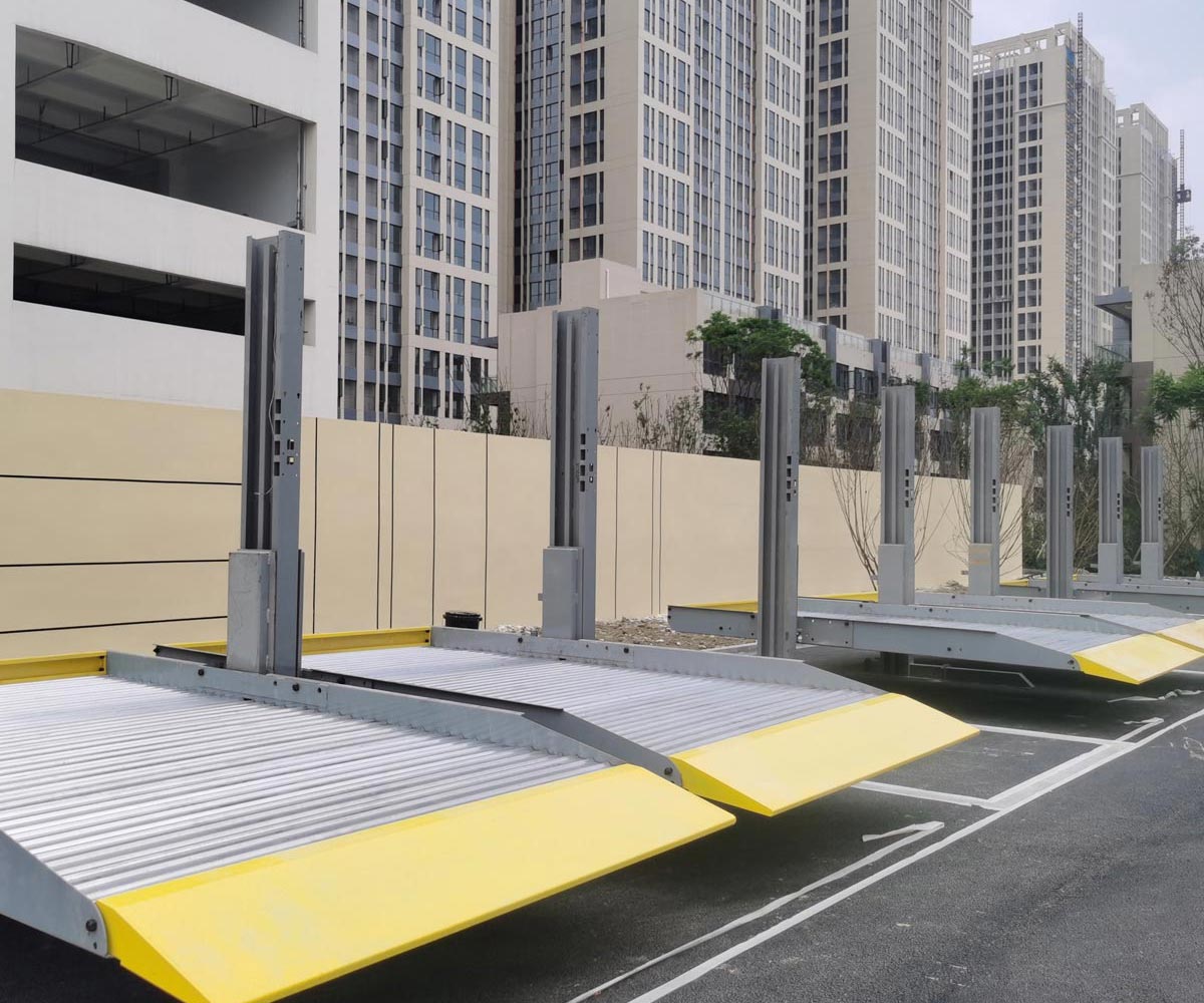 双层立体停车库为现代现代小区的停车设备做出贡献